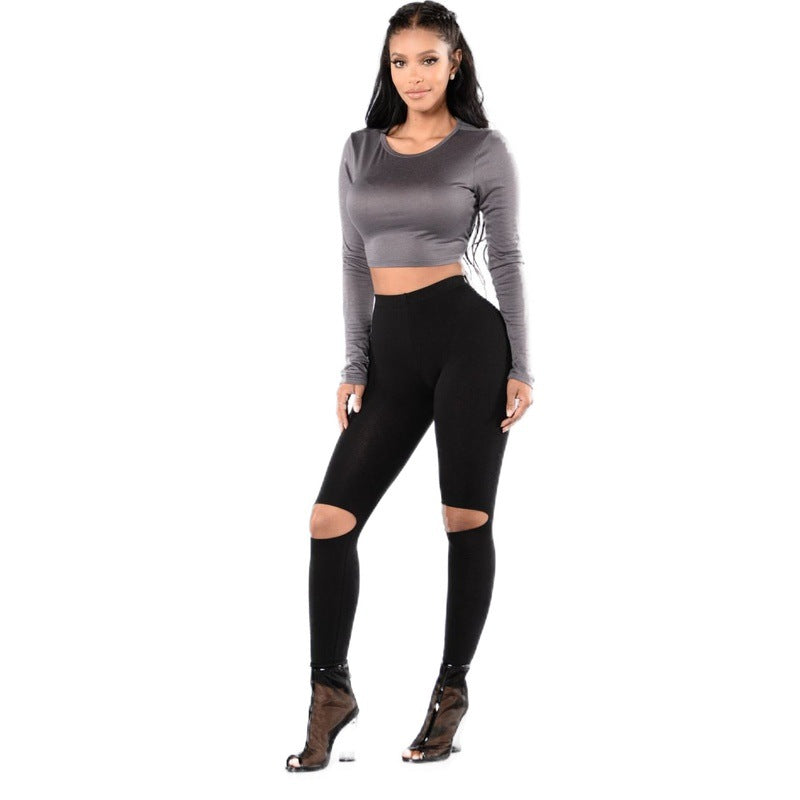Damen Leggings mit modischen Cut-Out-Details WW