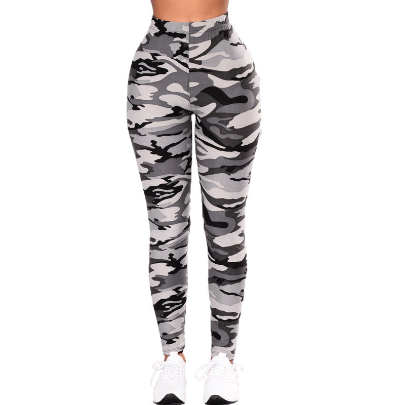 Damen Camouflage Fitness-Leggings im hochtaillierten Schnitt WW