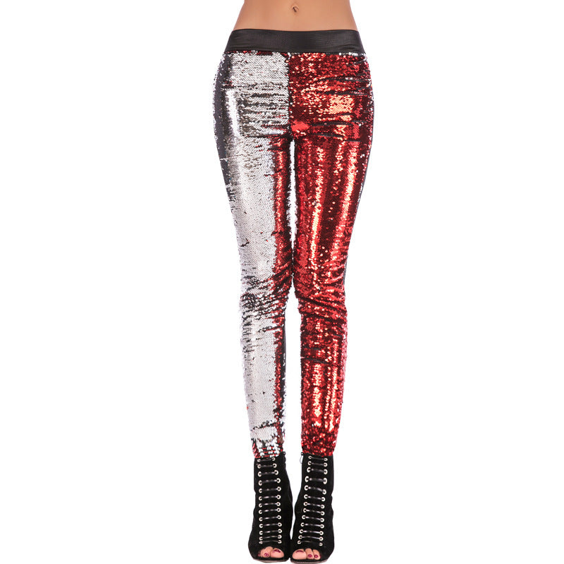 Damen Glamouröse Pailletten-Leggings WW