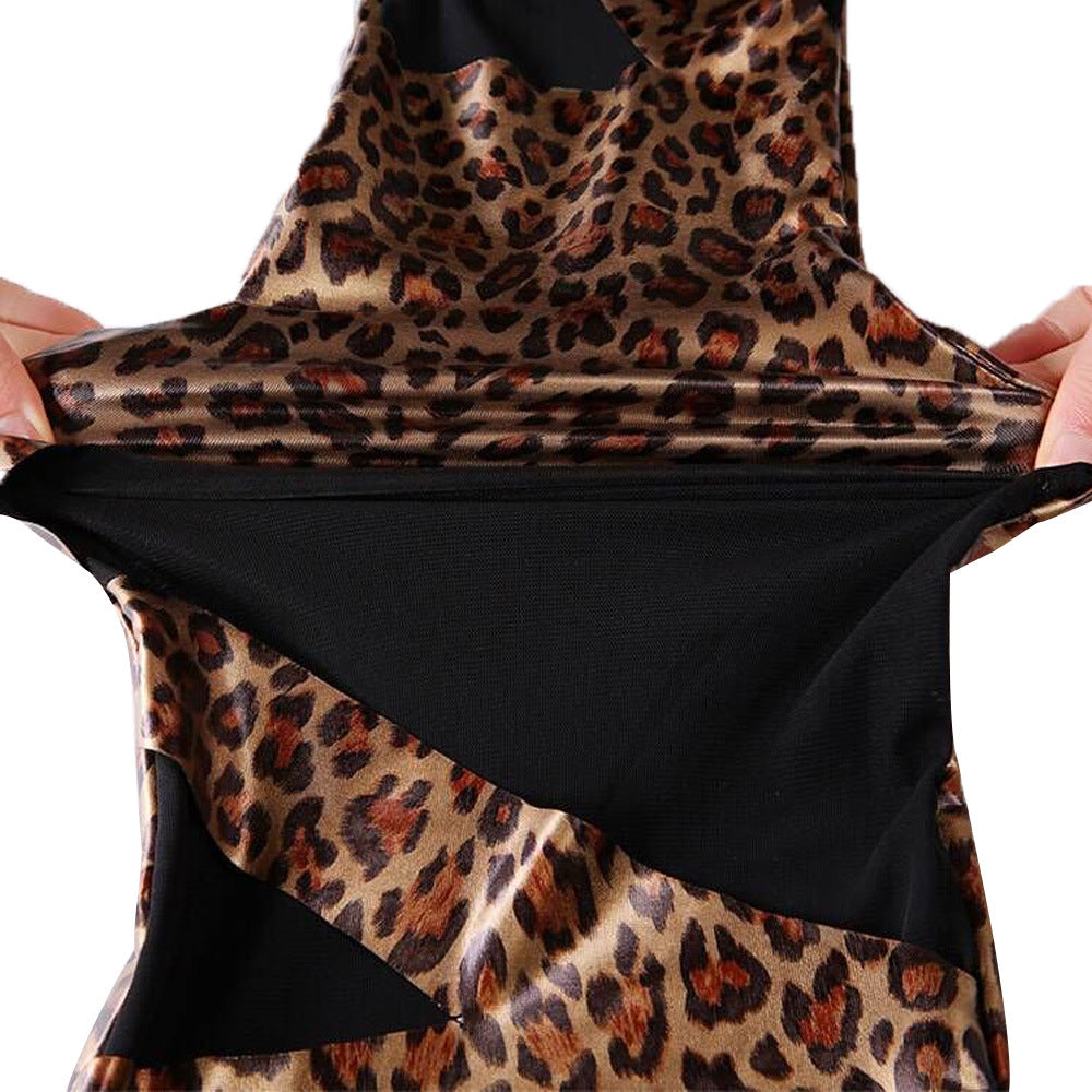 Damen Hochentwickelte Leggings mit Animal-Print und transparenten Einsätzen WW