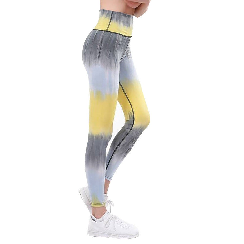 Damen Sportleggings mit hohem Bund und einzigartigem Batikmuster WW