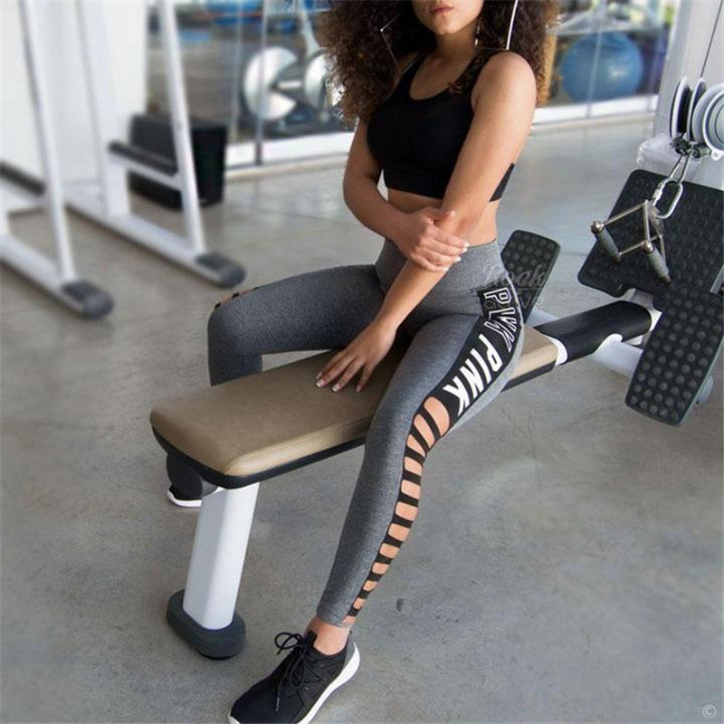 Damen Sportleggings mit seitlichen Cut-Outs und auffälligem Logo WW