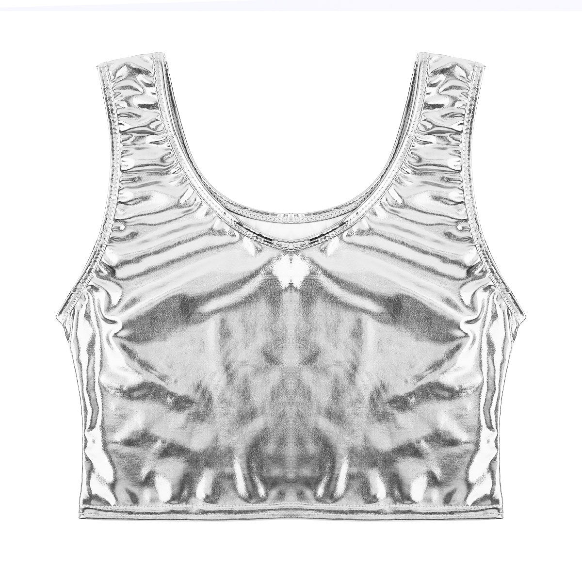 Damen Glänzendes Crop Top im Modernen Stil WW