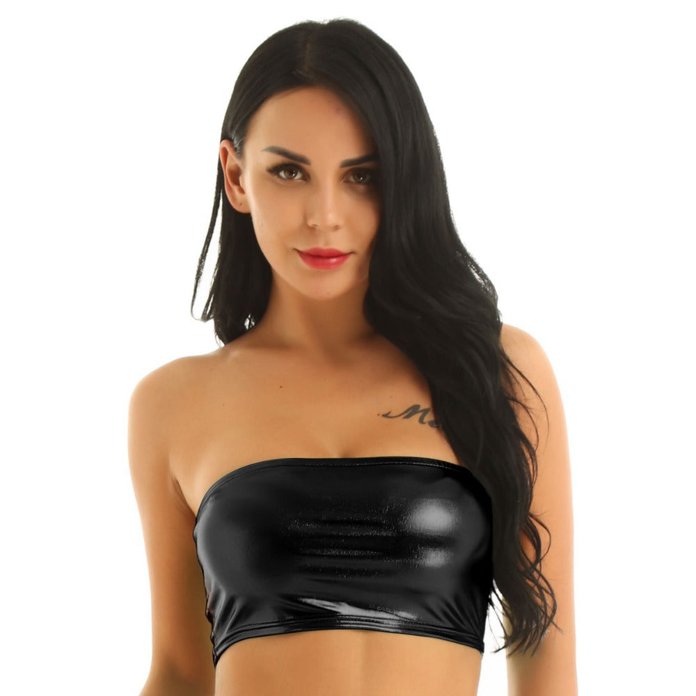 Damen Bustier im schimmernden Metallic-Design WW