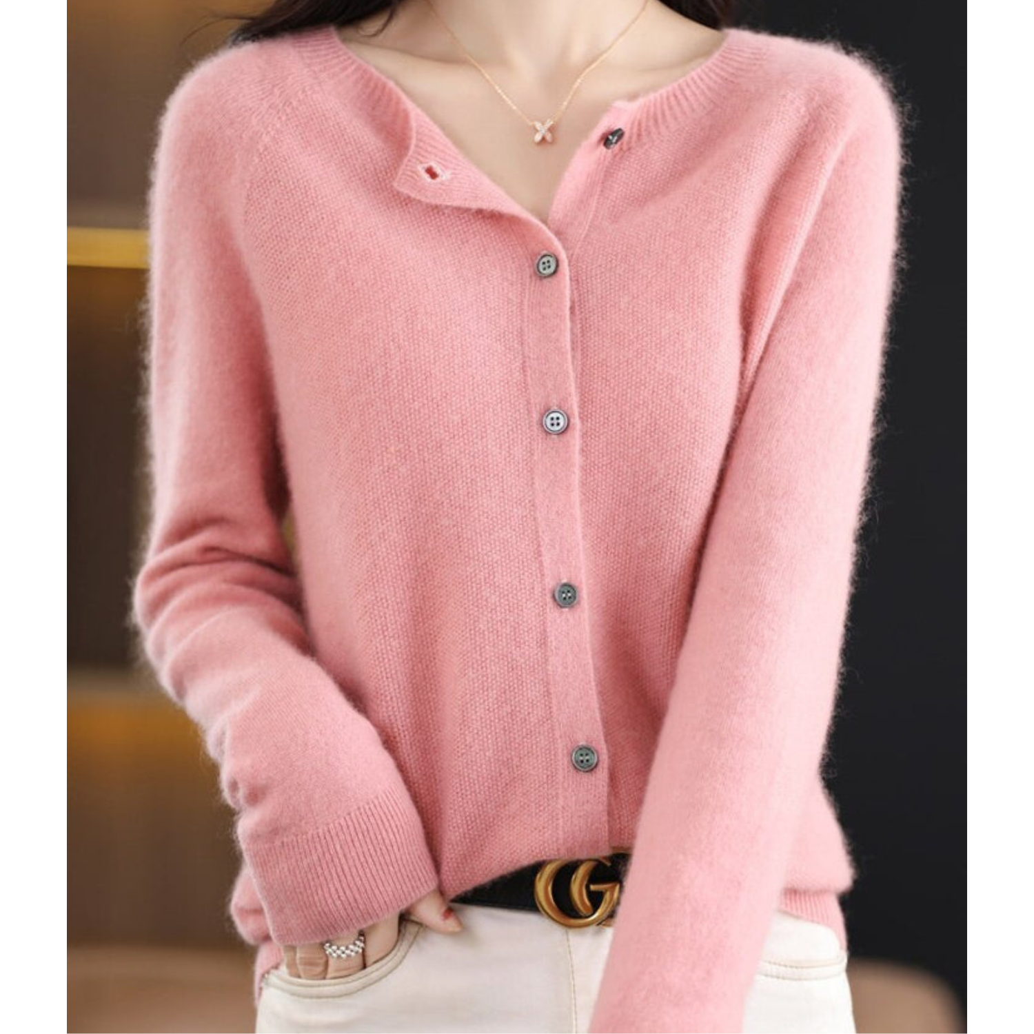 WW Damen Rundhals Cardigan Pullover