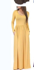 Damen Alltagstaugliches Maxikleid mit praktischen Taschen und fließendem Schnitt WW