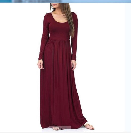 Damen Alltagstaugliches Maxikleid mit praktischen Taschen und fließendem Schnitt WW