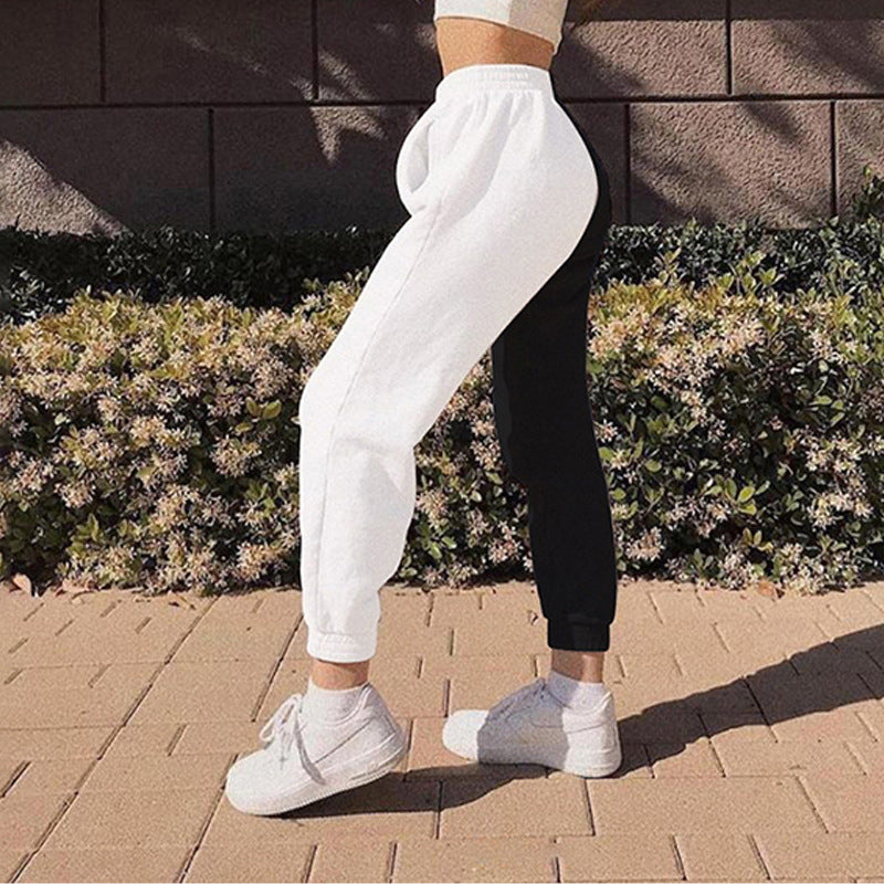 Damen Modische Jogginghose mit asymmetrischem Design und elastischem Bund WW