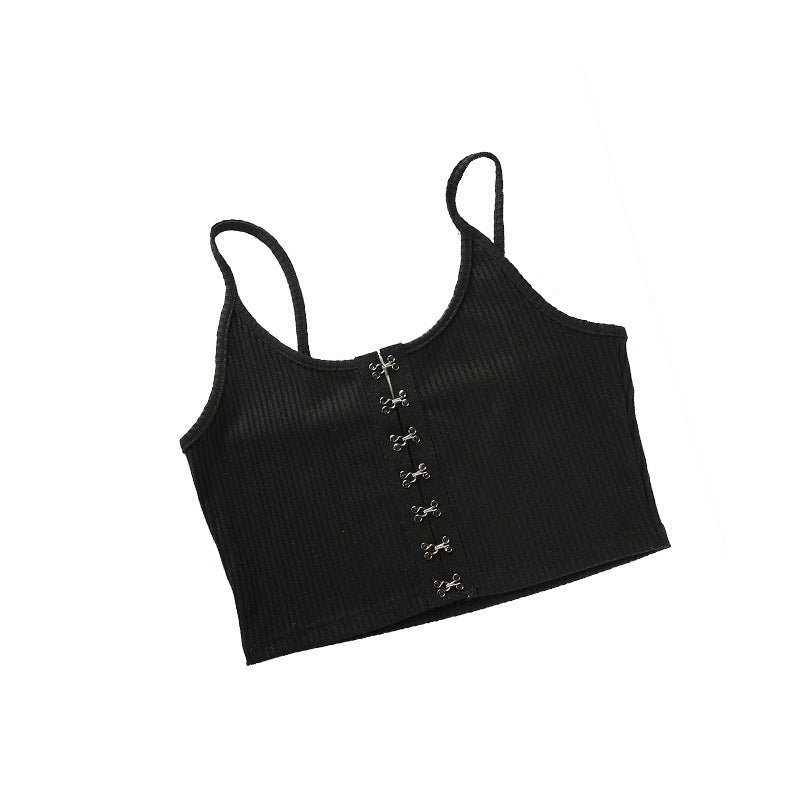 Damen Cropped Top mit Knopfleiste WW