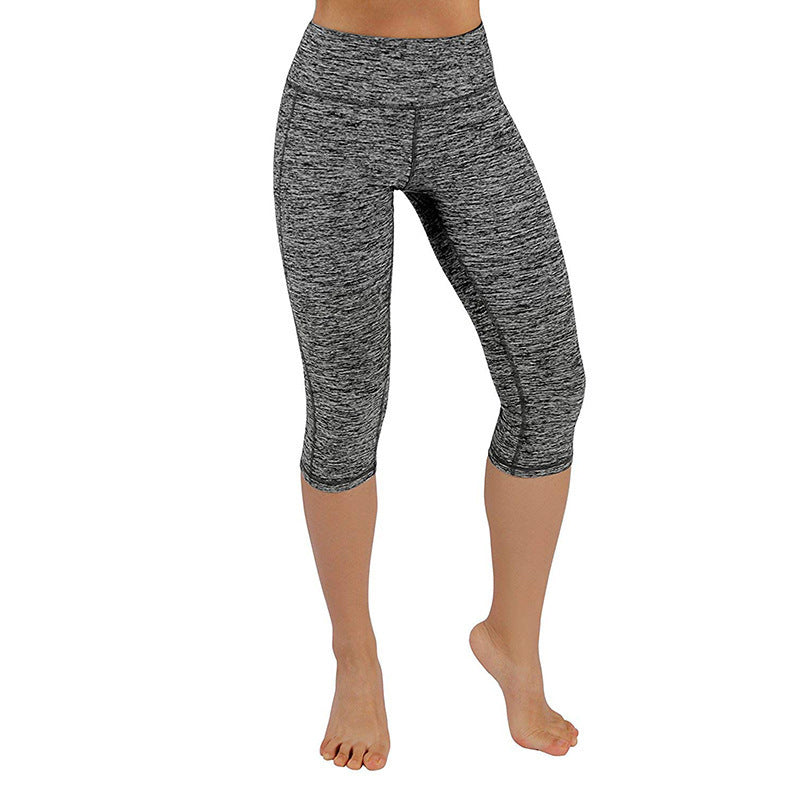 Damen Sportliche Capri-Leggings mit Seitentaschen und hohem Bund WW