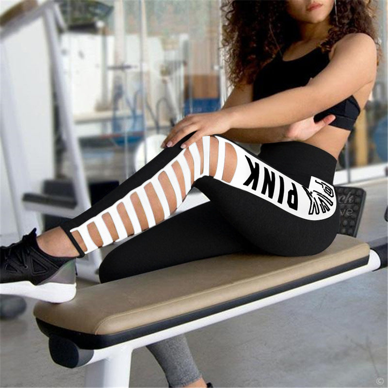 Damen Sportleggings mit seitlichen Cut-Outs und auffälligem Logo WW