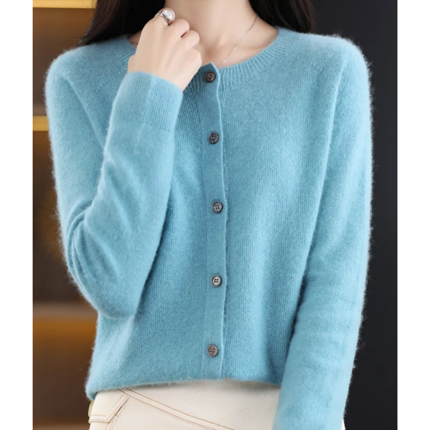 WW Damen Rundhals Cardigan Pullover