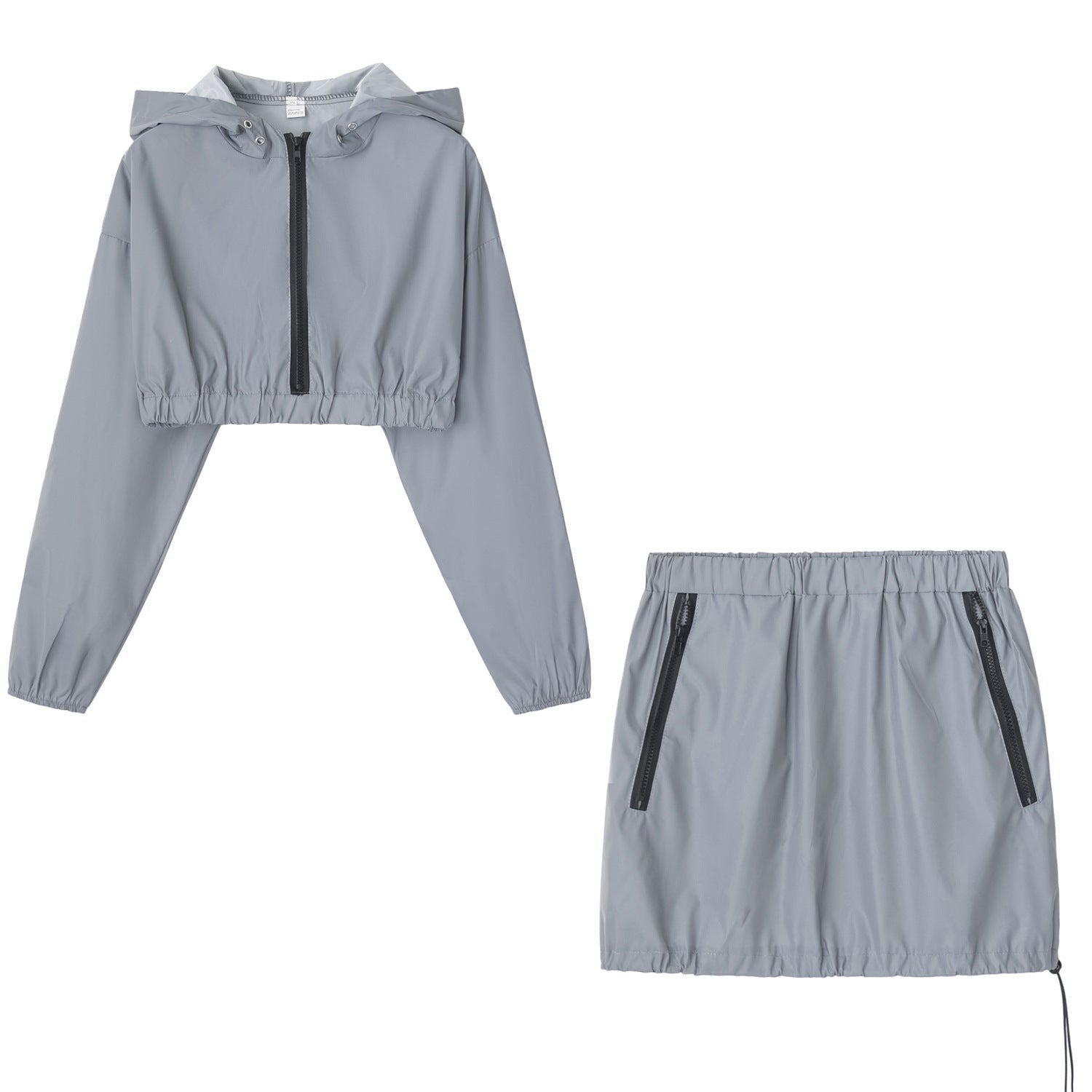 Damen sportliches cropped Outdoor-Set mit praktischen Reißverschlusstaschen WW