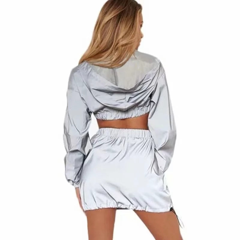 Damen sportliches cropped Outdoor-Set mit praktischen Reißverschlusstaschen WW