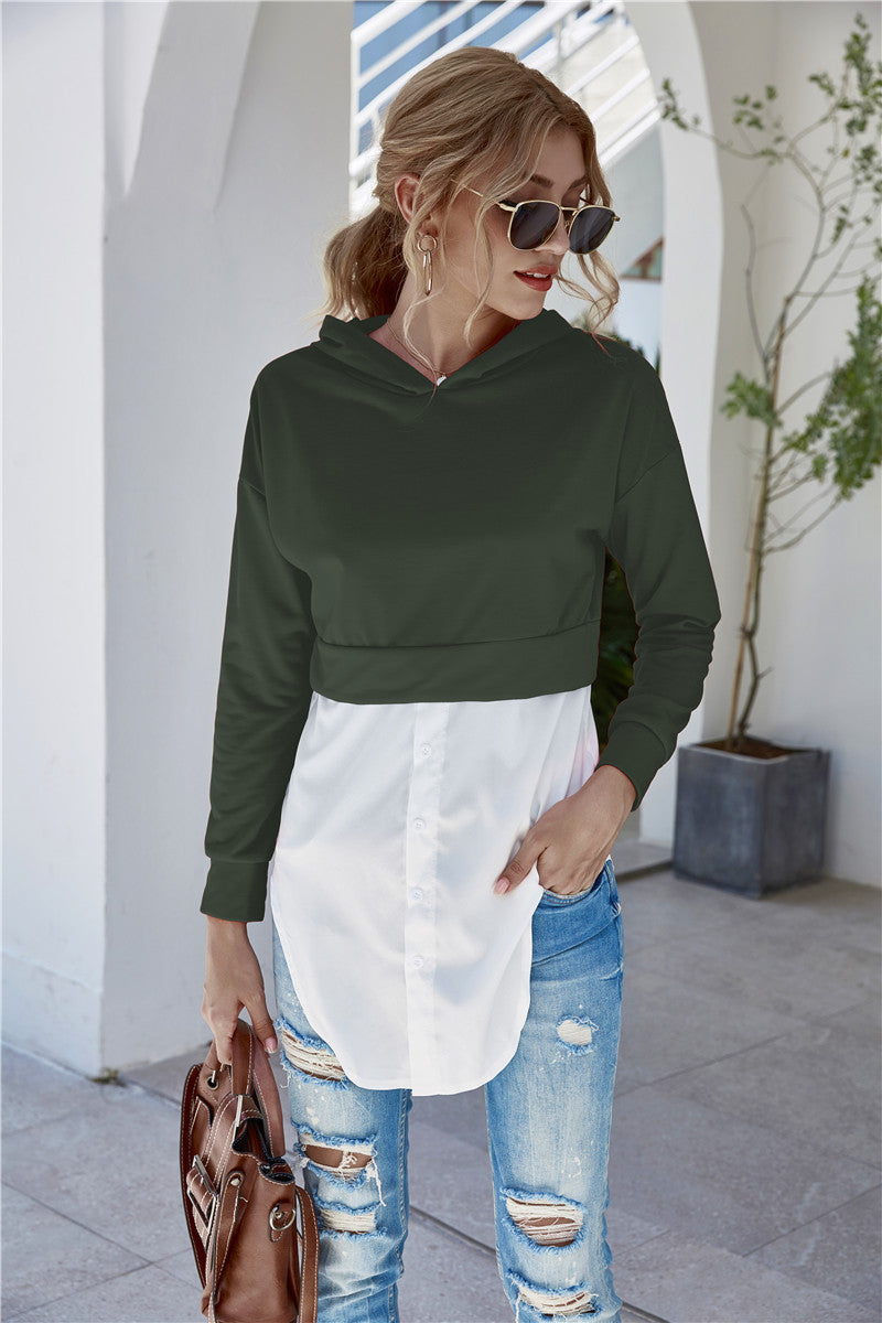 Damen Modischer Longpulli mit Hemddetails WW