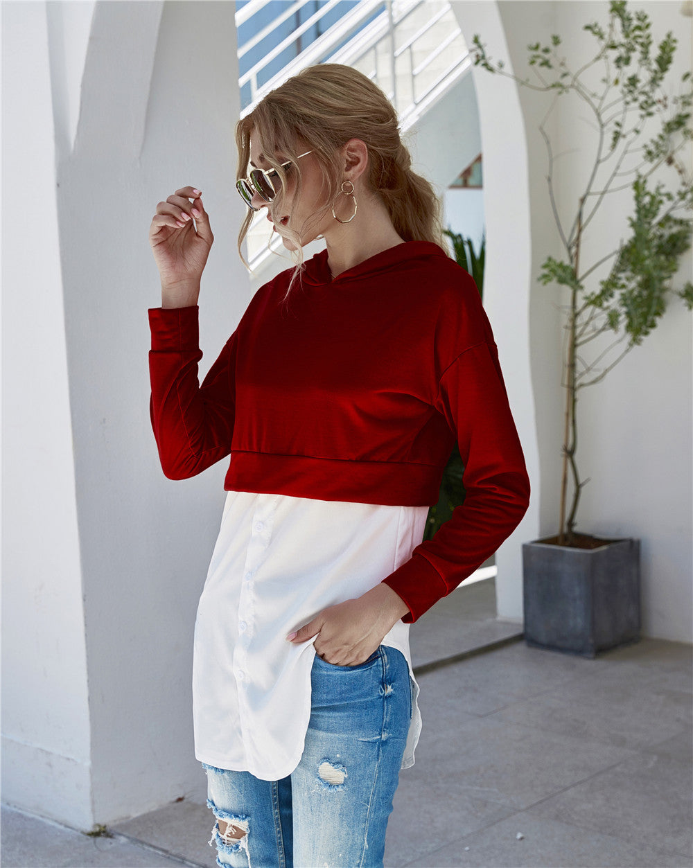 Damen Modischer Longpulli mit Hemddetails WW