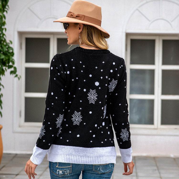 Damen Weihnachts-Pullover mit festlichem Rentierdesign und extralanger Passform WW