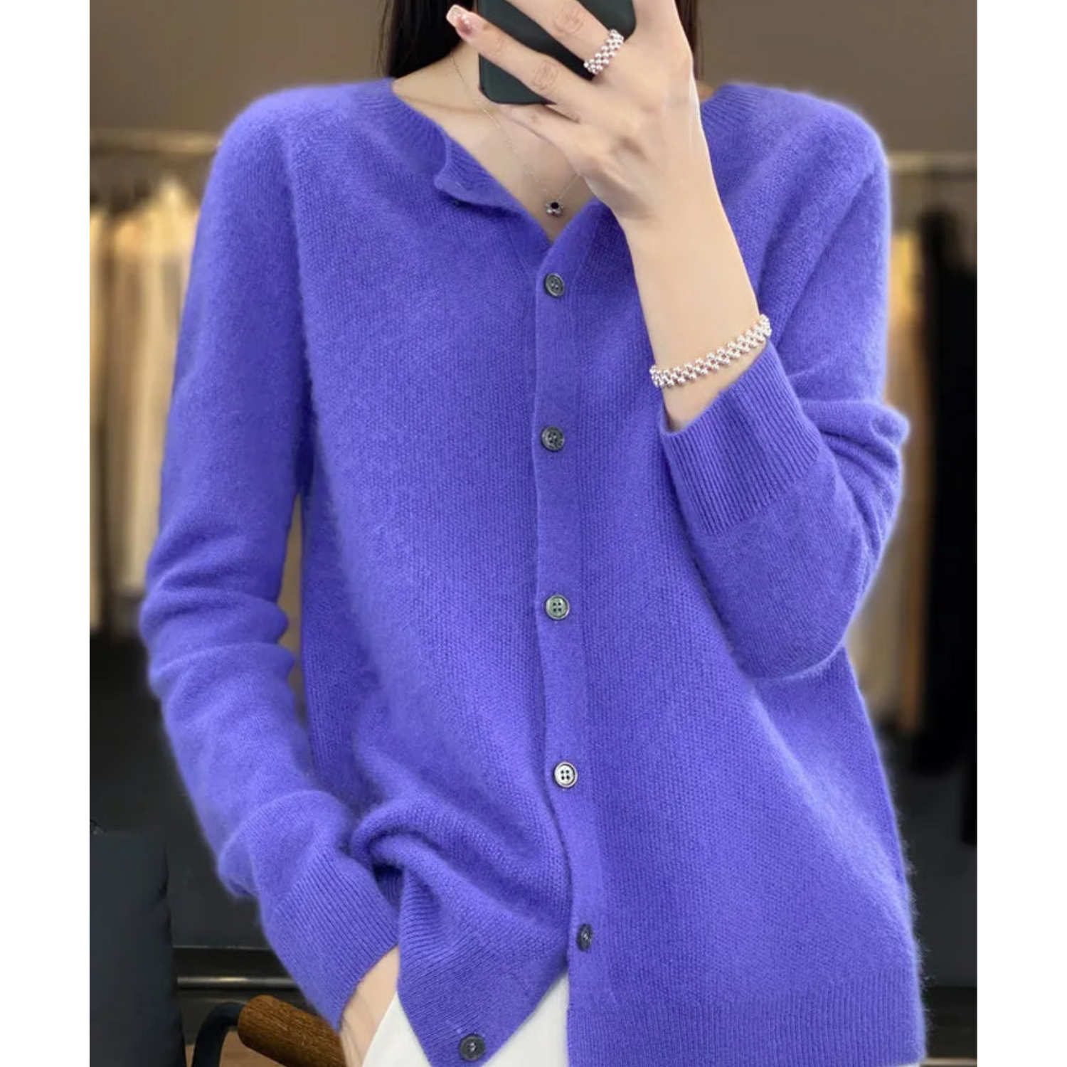 WW Damen Rundhals Cardigan Pullover
