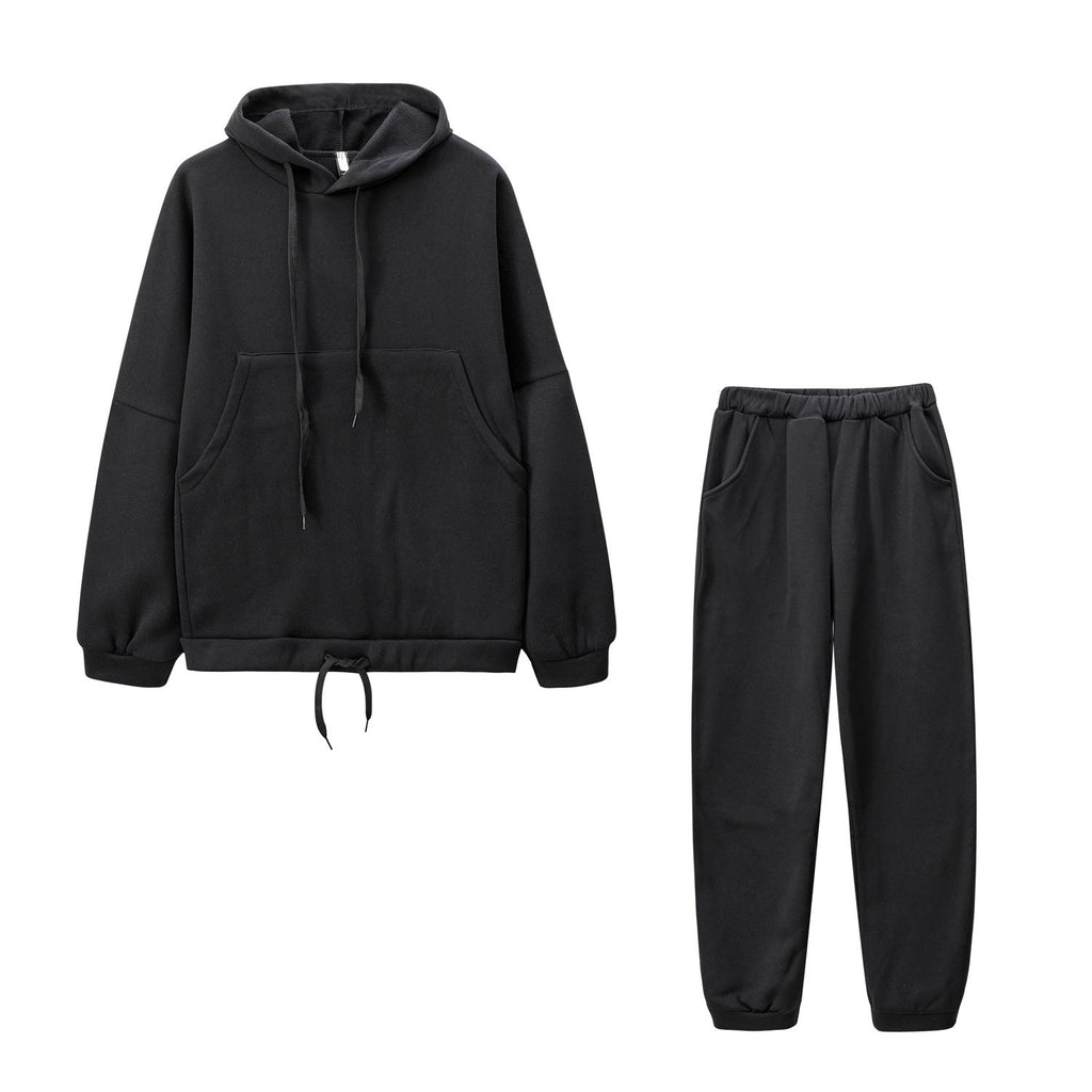 Damen Lässiger Kapuzenanzug mit bequemen Taschen und regulierbarem Bund WW