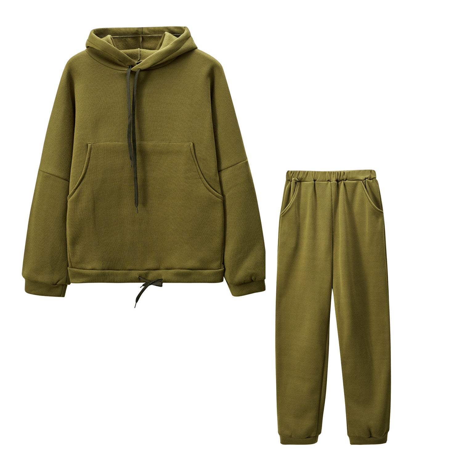 Damen Lässiger Kapuzenanzug mit bequemen Taschen und regulierbarem Bund WW