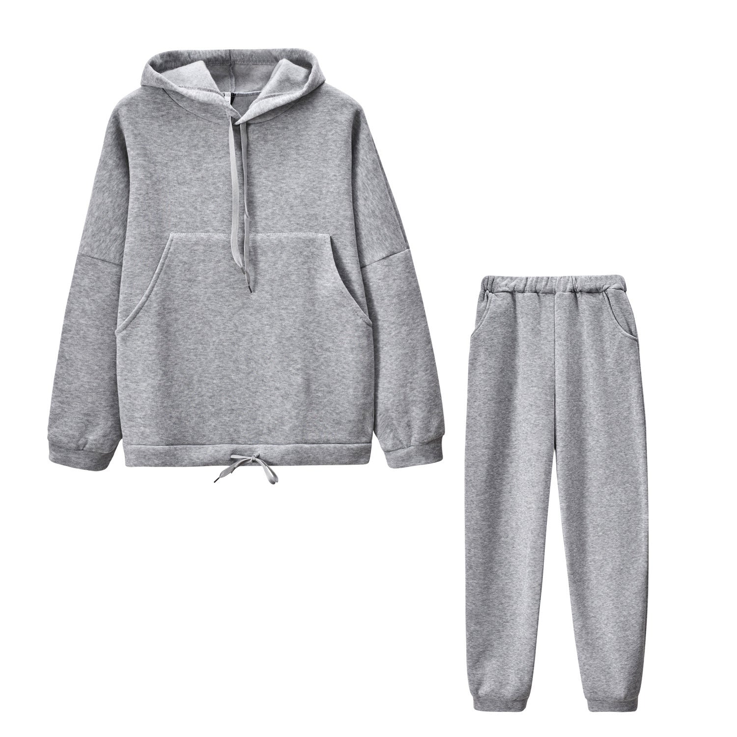 Damen Lässiger Kapuzenanzug mit bequemen Taschen und regulierbarem Bund WW