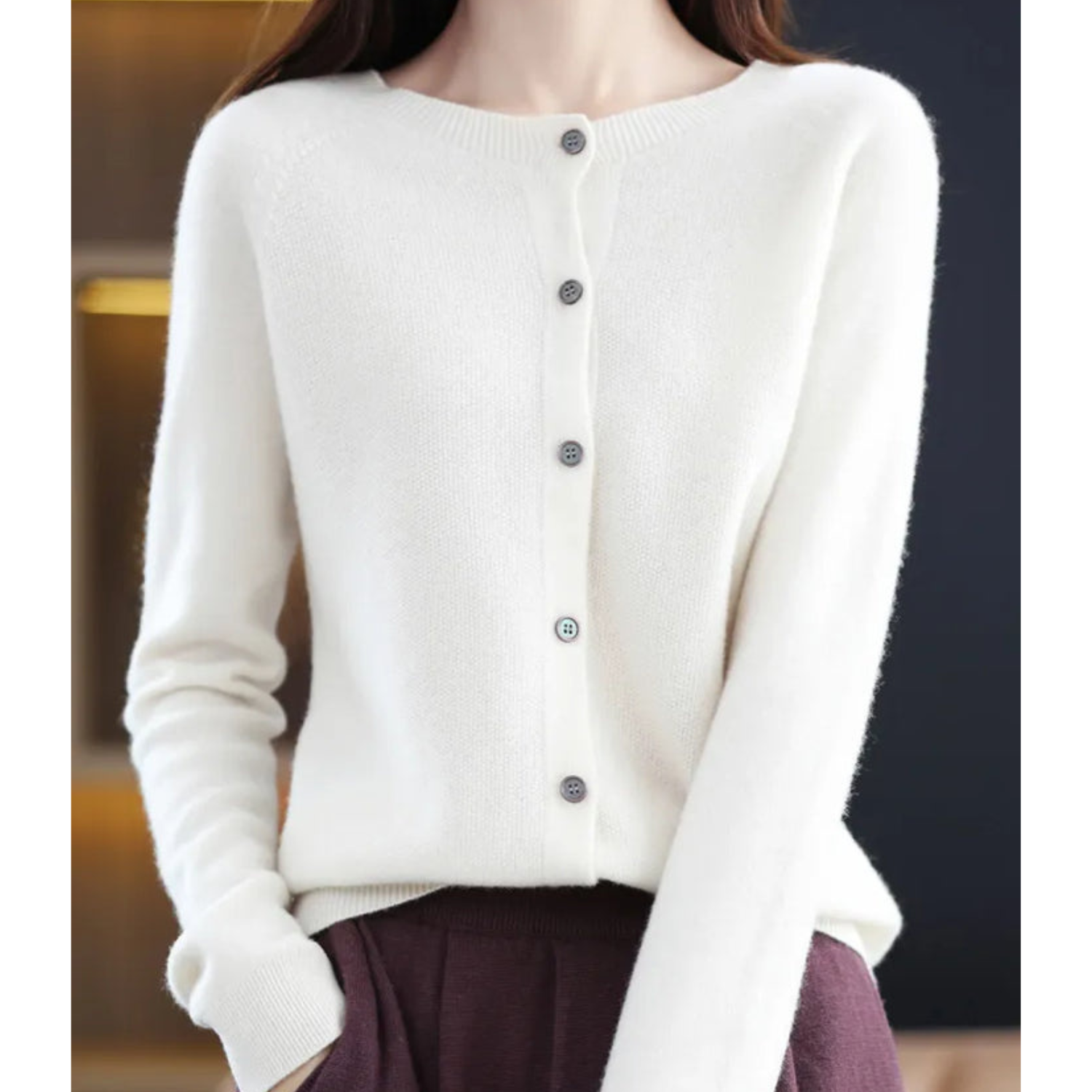 WW Damen Rundhals Cardigan Pullover