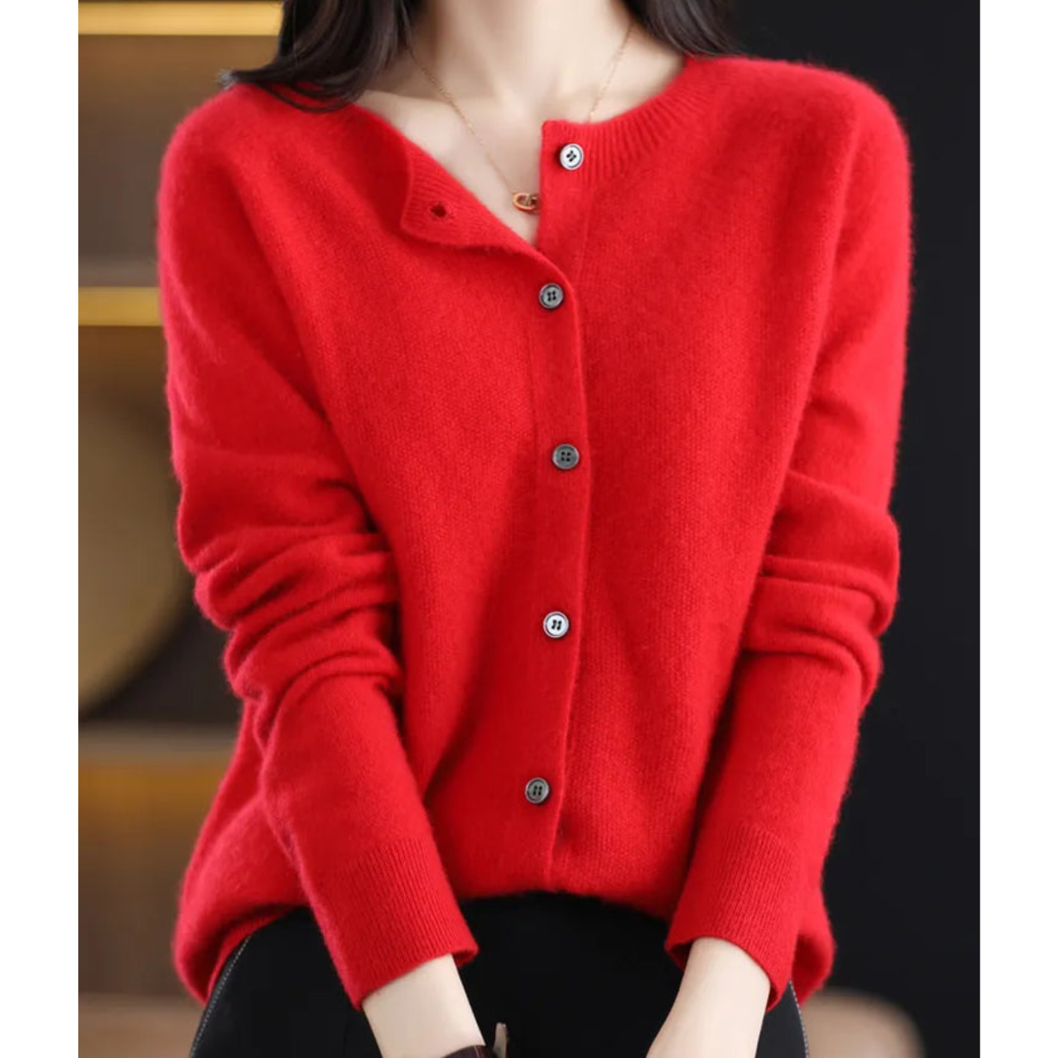 WW Damen Rundhals Cardigan Pullover