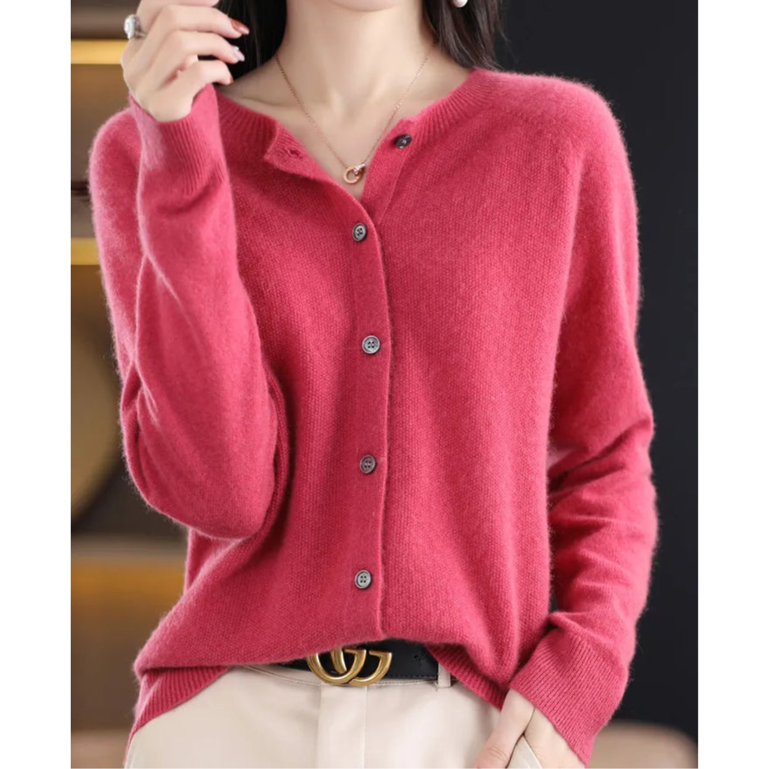 WW Damen Rundhals Cardigan Pullover