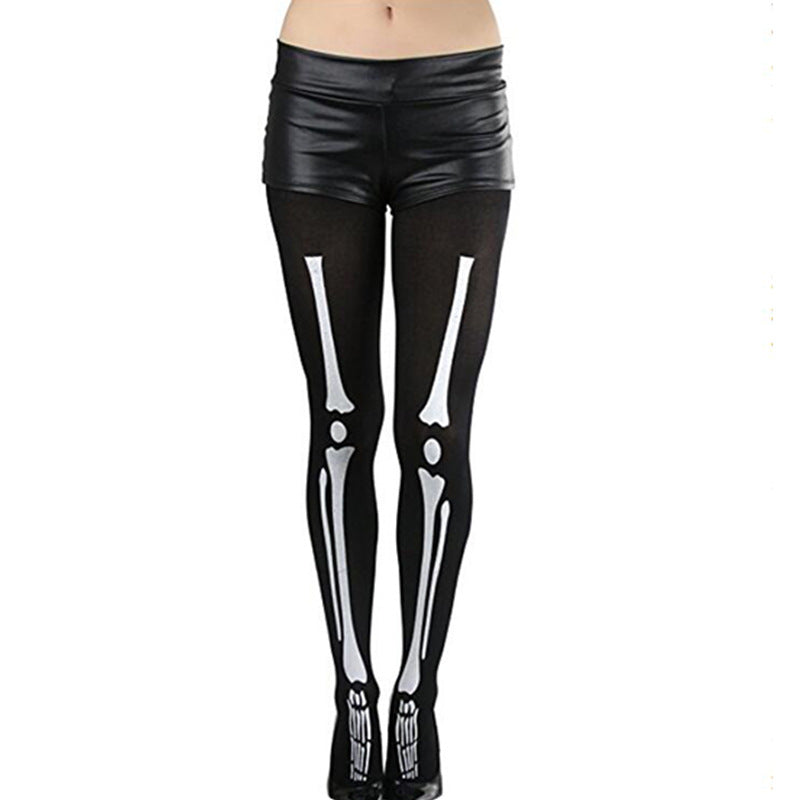 Damen Leggings mit attraktivem Skelettdesign WW