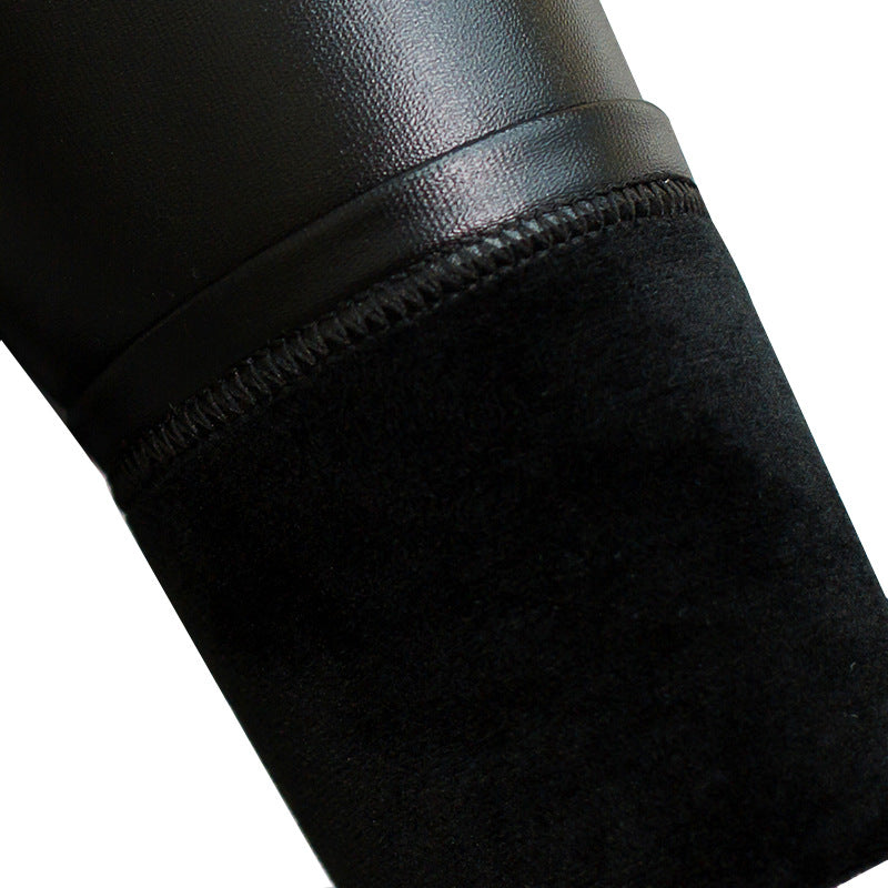 Damen Leggings im modischen Lederlook mit strukturierten Nähten WW