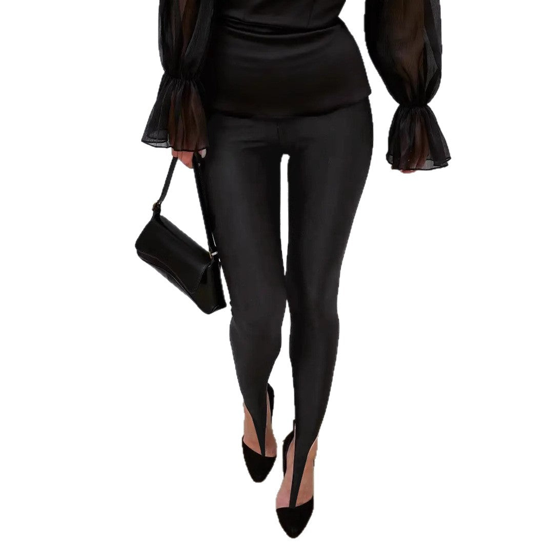 Damen Leggings mit stilvollen Cut-Outs und elastischem Komfortbund WW
