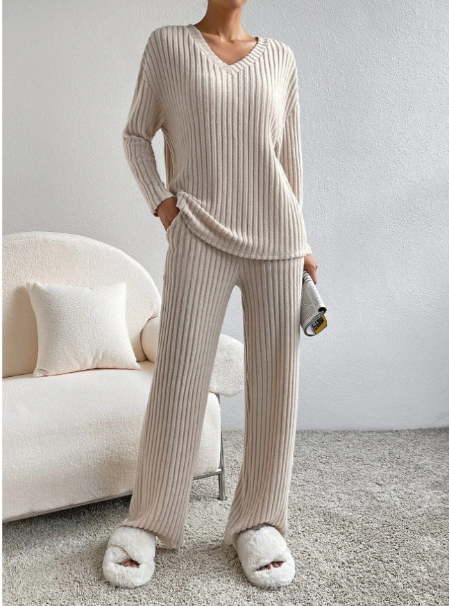 Damen Rippstrick Lounge Set WW