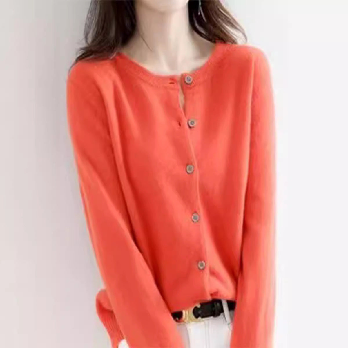 Damen Feinstrick Cardigan mit Knopfleiste und weichem Material WW