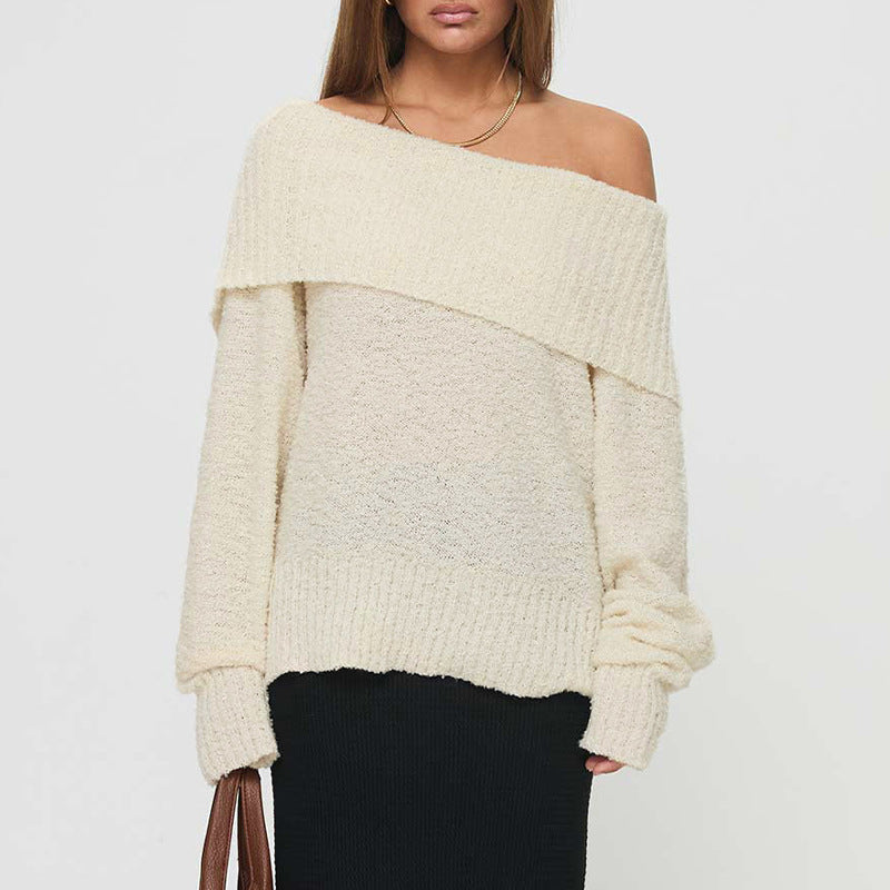 Damen Off-Shoulder Strickpullover WW