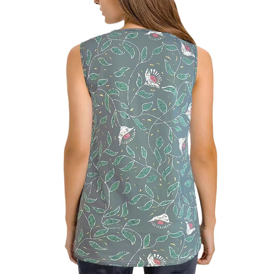 Damen Ärmelloses Blusenshirt mit floralem Print und atmungsaktivem Material WW