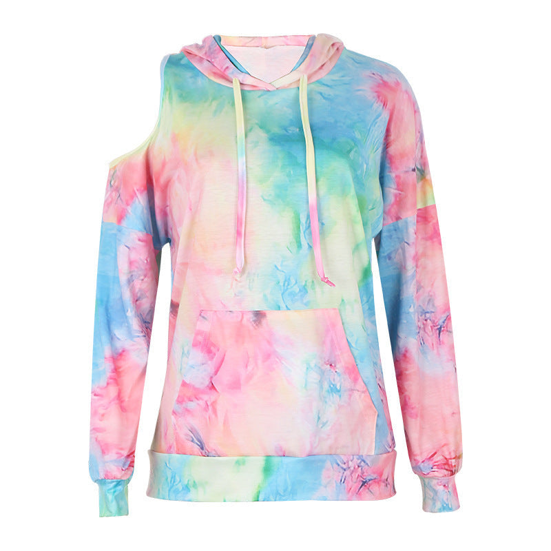 Damen Kapuzenpullover mit ausgeschnittenem Schulterdesign WW