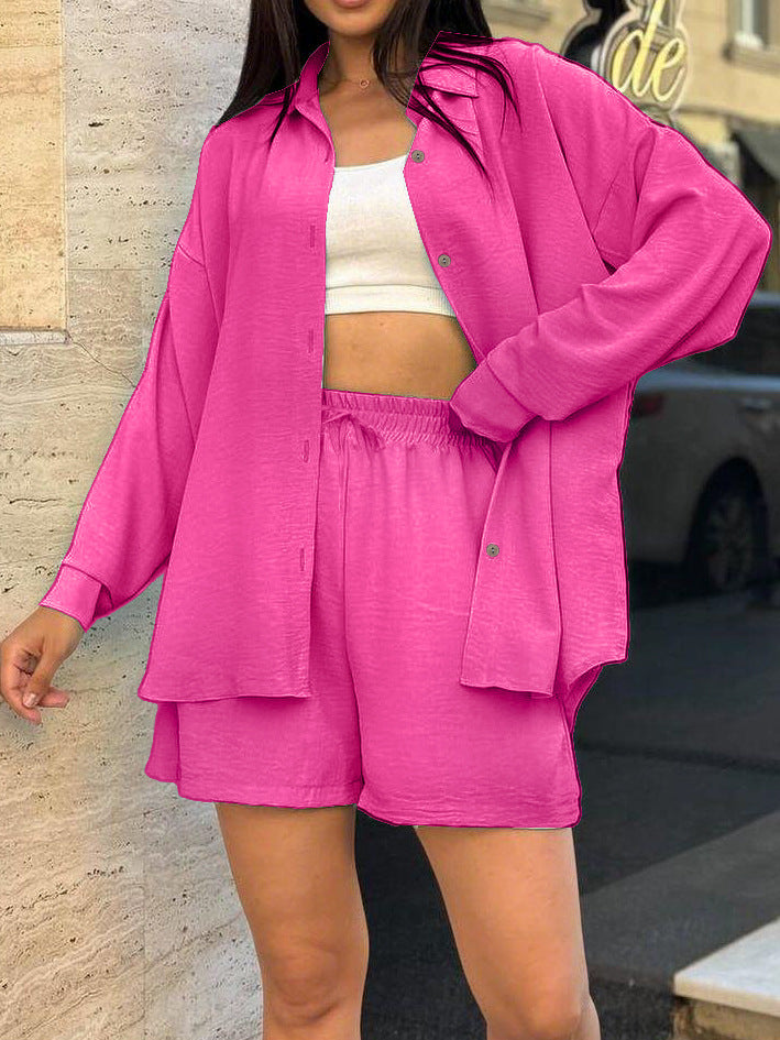 Damen Freizeit Button-Up Lounge Set WW