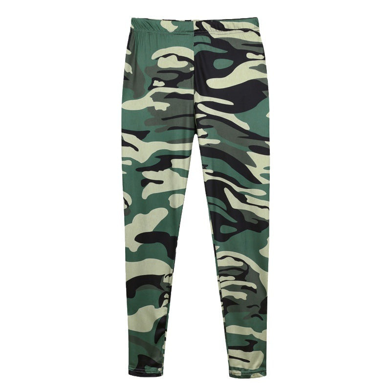 Damen Camouflage Fitness-Leggings im hochtaillierten Schnitt WW