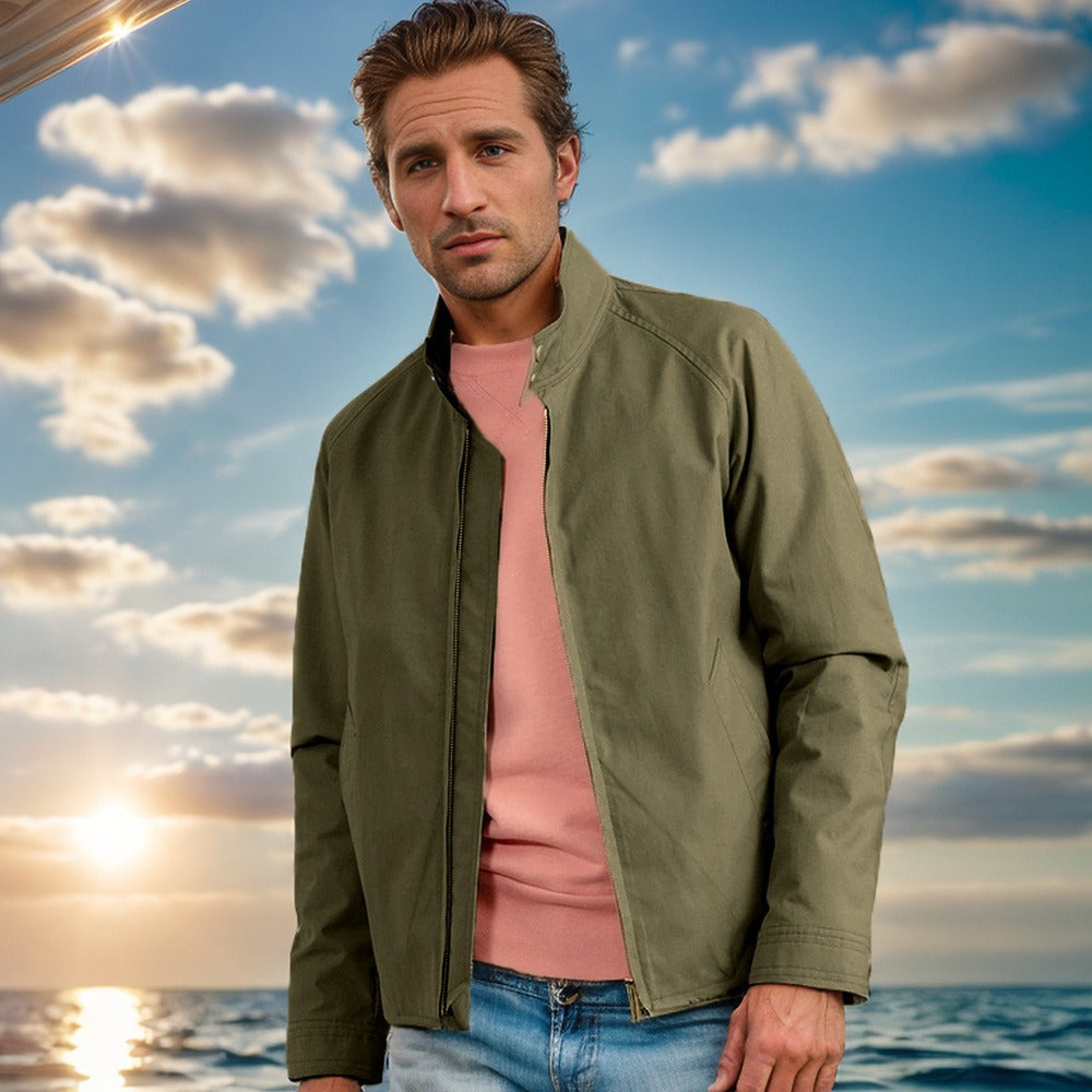 Herren elegante Steppjacke mit hohem Kragen und praktischen Taschen WW