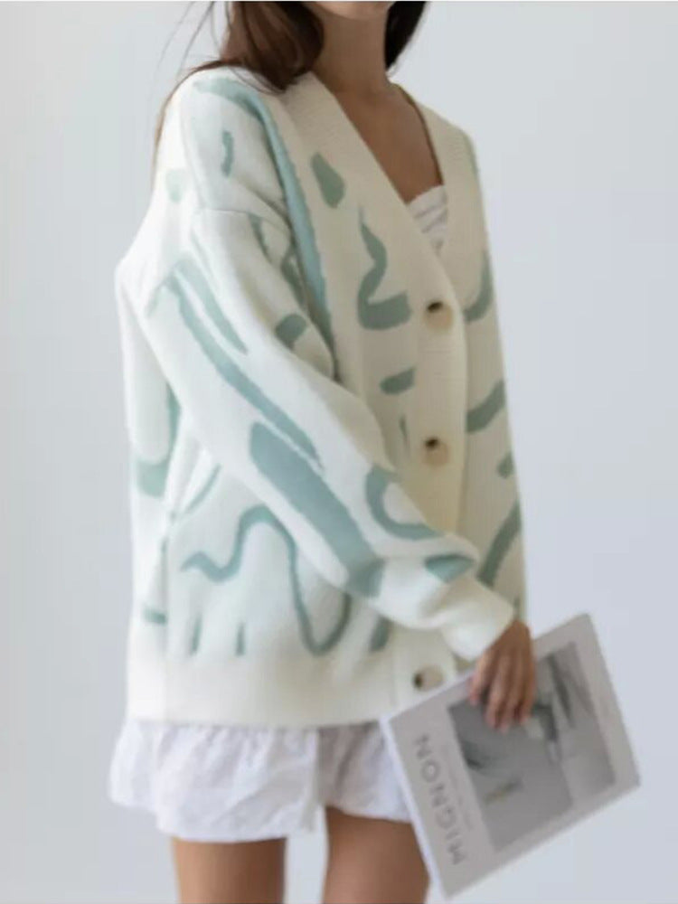 Damen Strickjacke mit einzigartigem Muster WW