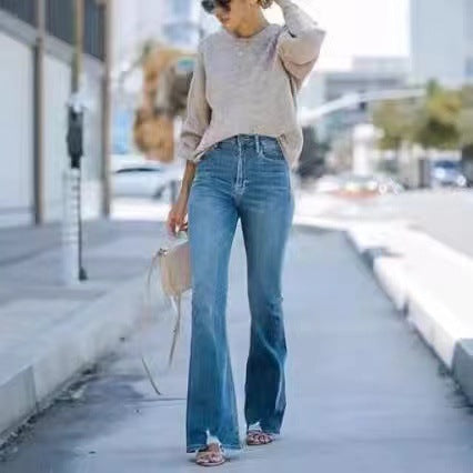 Damen Flared Jeans mit hohem Bund und schmeichelhaftem Schnitt WW