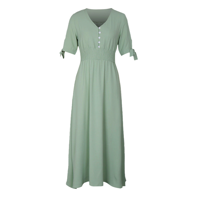 Damen Maxikleid mit geknöpften Details und elastischem Tailleneinsatz WW