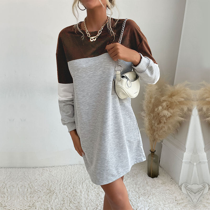 Damen Sportliches Kleid im lässigen Colorblock-Stil WW