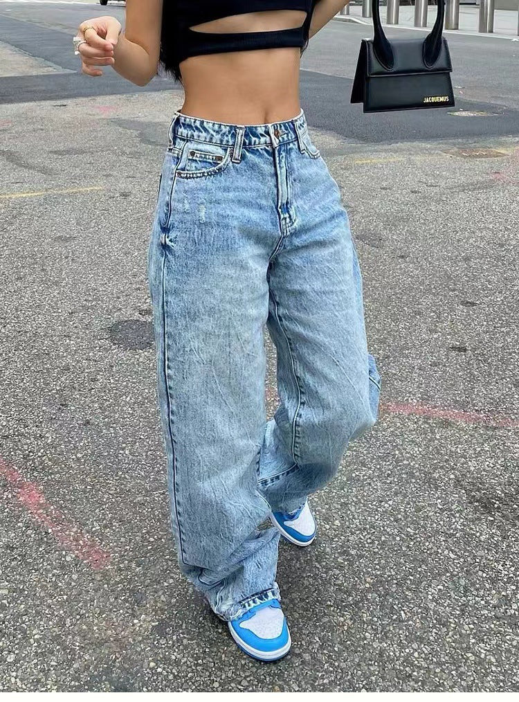 Damen lässige weite Jeans im ultimativen Komfortstil WW