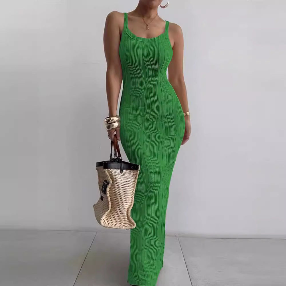 Damen Maxikleid mit feiner Rippstruktur und elegantem Schnitt WW