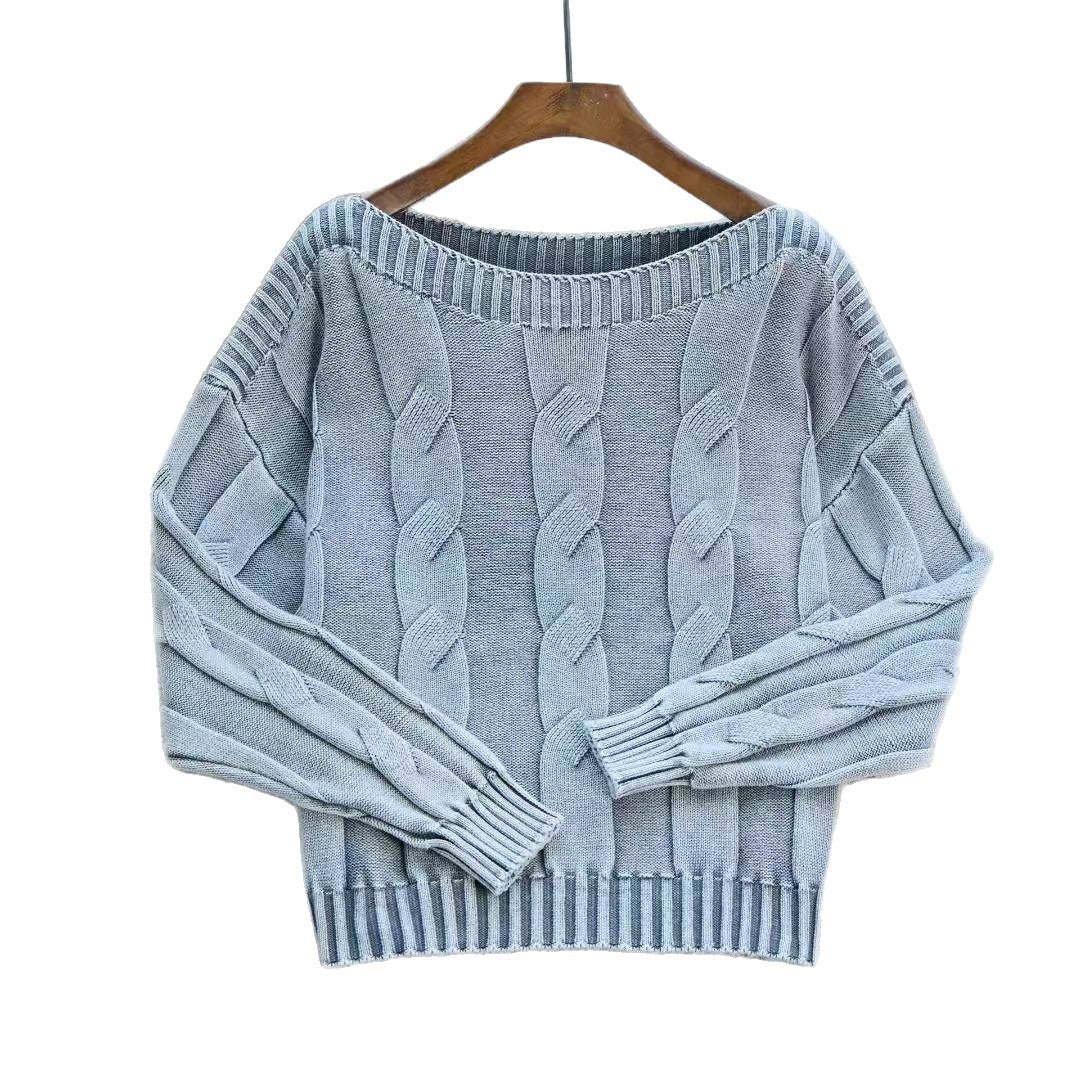 Damen Pullover im modernem Zopfdesign mit übergroßer Silhouette WW