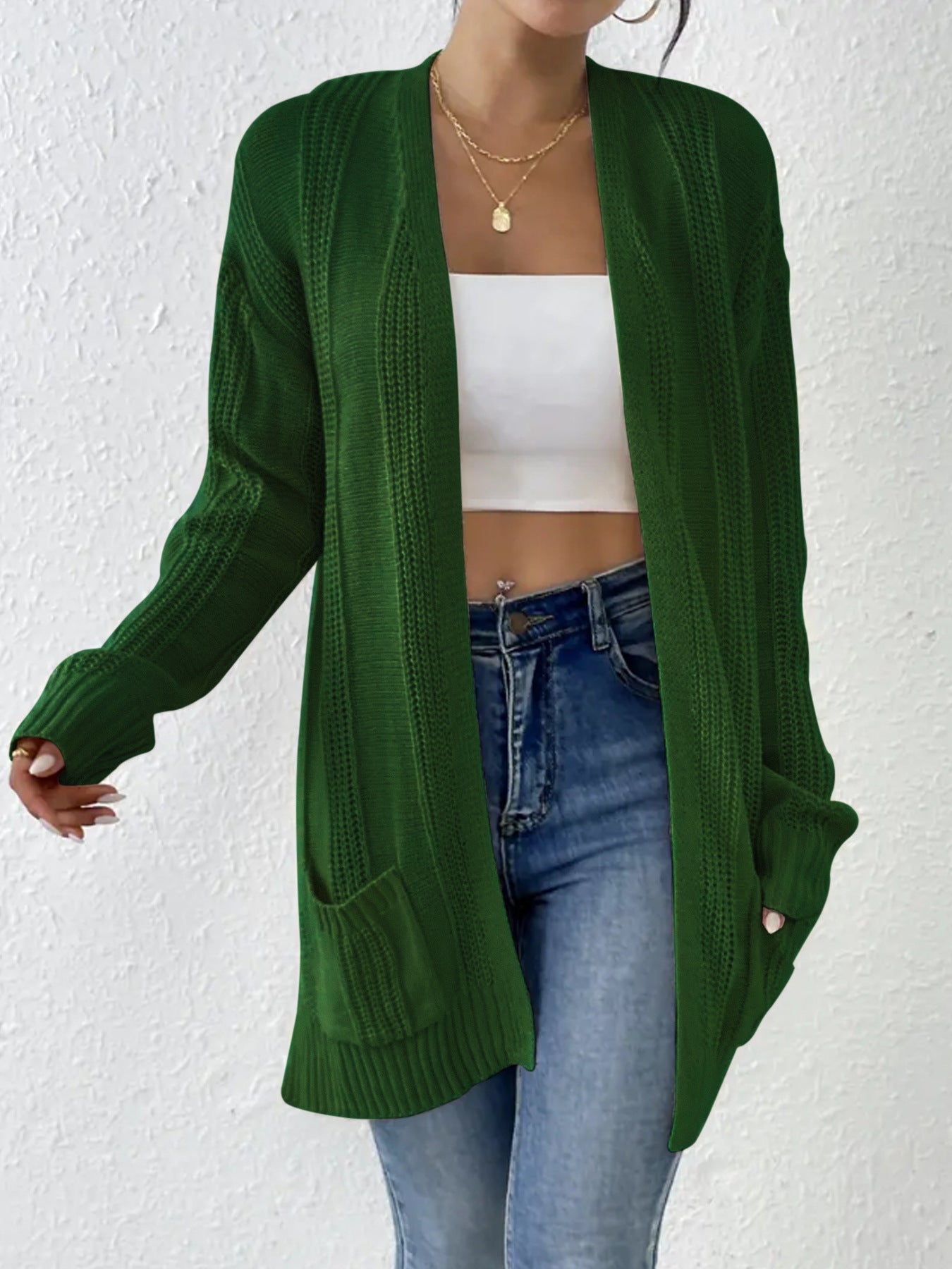 Damen Strickjacke mit Taschen WW