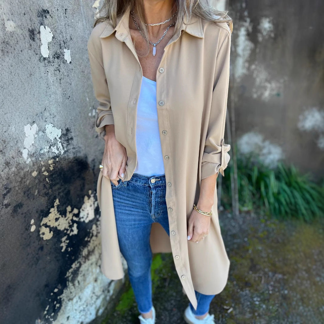Damen Longbluse mit elegantem Schnitt und lässigen Details WW