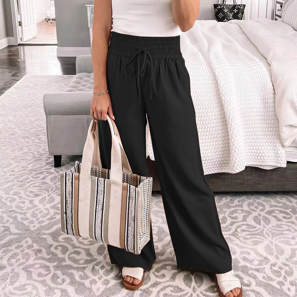 Damen Weite Freizeithose mit elastischem Bund und praktischen Taschen WW