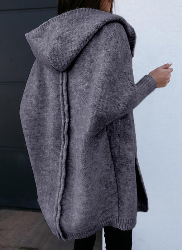 Damen gemütlicher oversized Hoodie-Wickeljacke WW